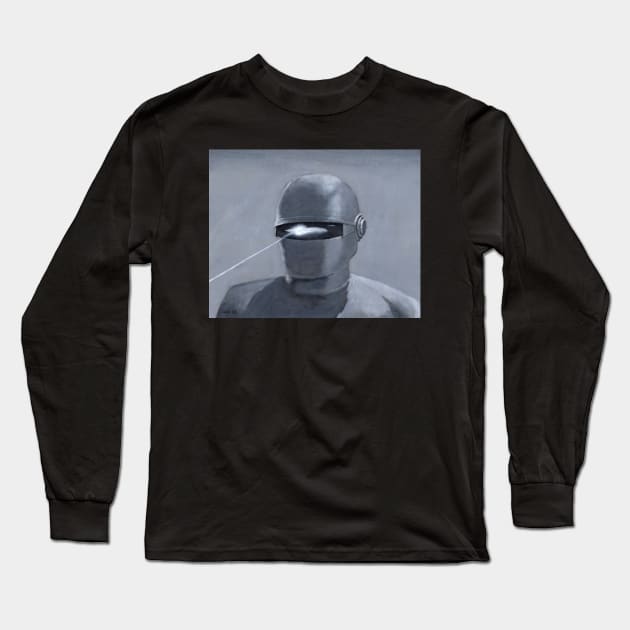 The Day the Earth Stood Still - Gort Acrylic Painting Long Sleeve T-Shirt by ianoz